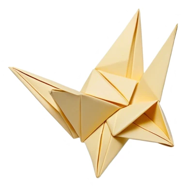 Cinematic Realistic depiction of an elegant origami creation, rendered with delicate paper textures and intricate folds, set on a minimalist background with soft, diffuse lighting that accentuates its artistic precision sticker
