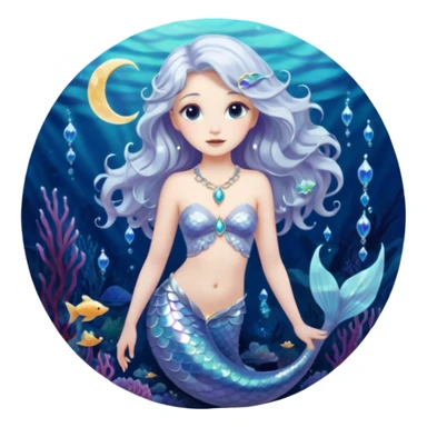 Lunar mermaid with more details sticker