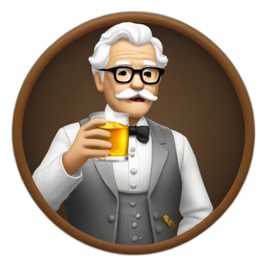 colonel sanders drinking scotch sticker