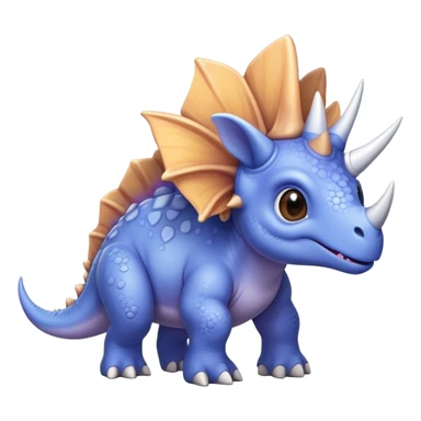 Periwinkle triceratops dinosaur cute sticker