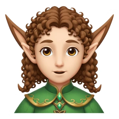curly haired elf sticker