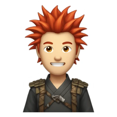 japanese-red-spiked-haired-guy, sharp-teeth sticker