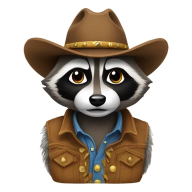 Racoon cowboy sticker