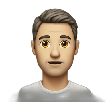 Portrait of a man with narrow eyes sticker