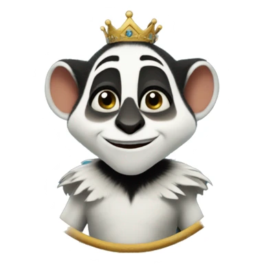 Create an emoji of King Julian happy ready to hug morris sticker