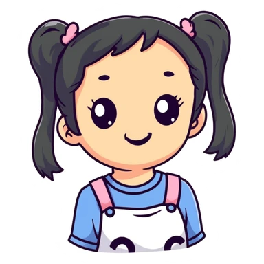 girl with pigtails sticker
