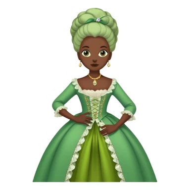 marie Antoinette fashion dark skinned woman green clothe sticker
