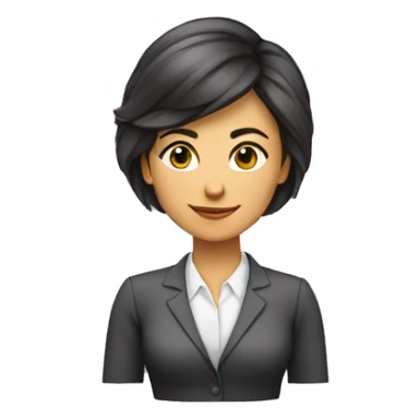 mujer empresaria pelo moreno, suelto y largo sticker