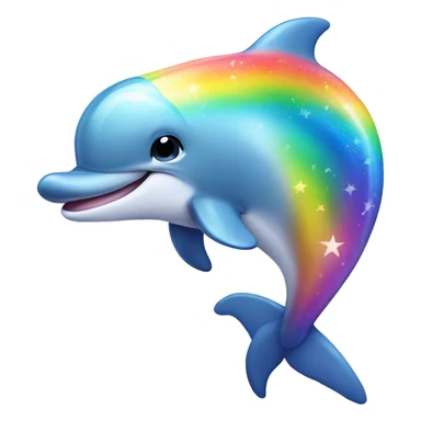 dolphin o rainbow with stars sticker