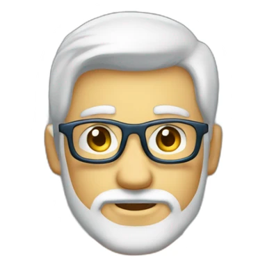 Homem branco acima do peso, loiro médio, com cabelo curto, barba, olhos azuis e que usa oculos sticker