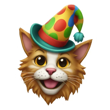 cat clown with jester hat sticker