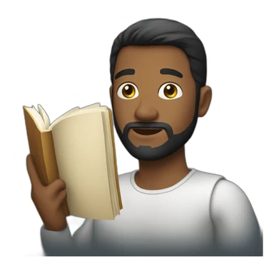 Man with book sticker