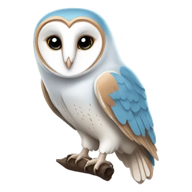 Barn owl blue  sticker