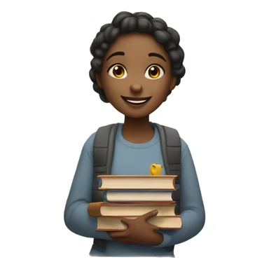 Girl with books sticker