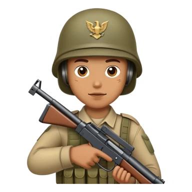 Soldier with a gun sticker