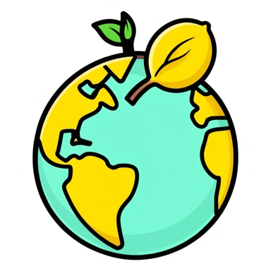 Globe in the shape of a lemon sticker