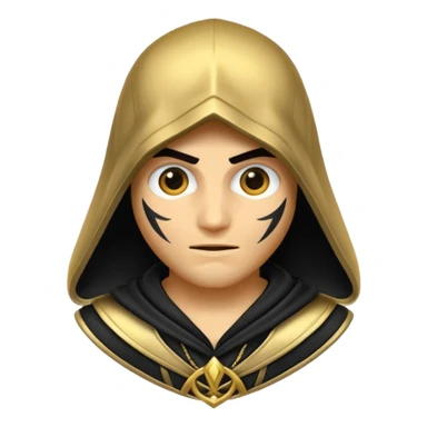 Assassin creend emoji in gold and black shaddow  sticker