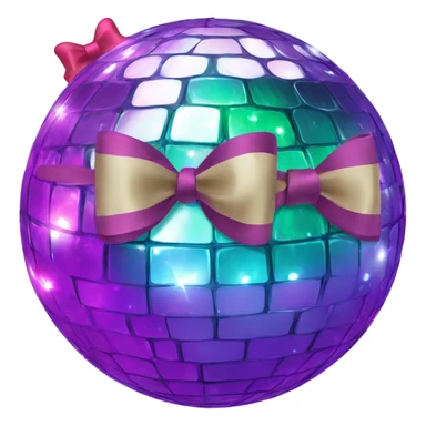 Disco ball with bow sticker