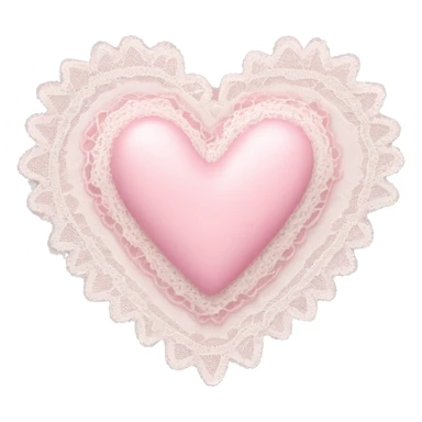 Light pink heart with a lace  sticker