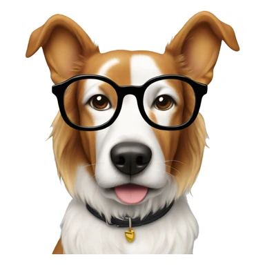 A dog wearing glasses sticker