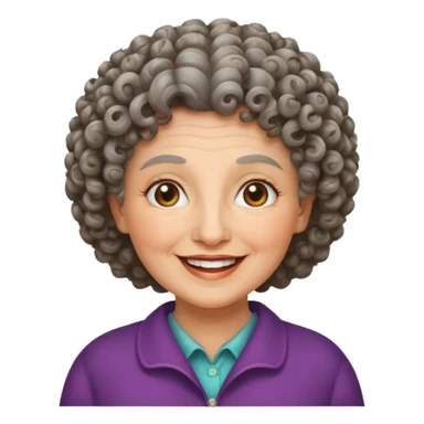 curly haired grandma sticker
