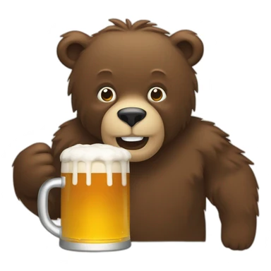 Ours qui bois une bière sticker