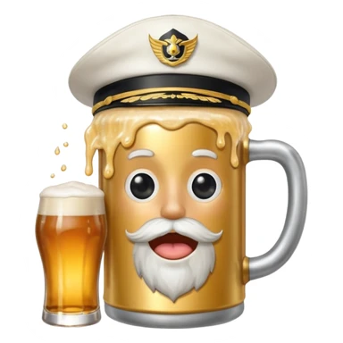 Beer can with captains hat sticker