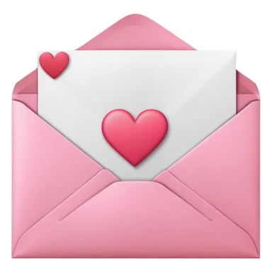 Pink envelope with heart sticker