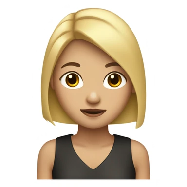 GIRL, BOB CUT, BLOND, BLACK EYES, ASIAN sticker