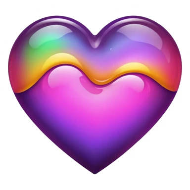 heart with layers of purple, hot pink, amber, light green, and dark purple sticker