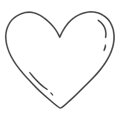blue heart hand drawn outlined icon sticker