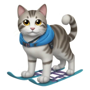 Cat wearing snowshoes  sticker