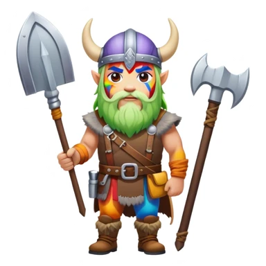 rainbow skin road builder full body as a viking sticker