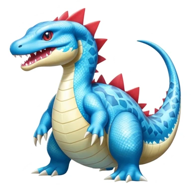 Shiny Exotic Colorful epic Lapras-Salamence-Feraligatr-Fakémon-hybrid-creature (full body)  sticker