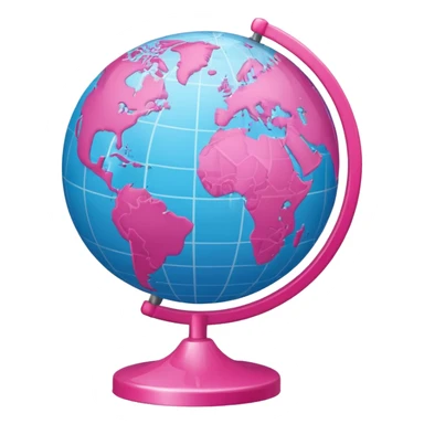 mix light pink dark pink and white girly globe with www under it.
It looks like an internet bar icon. sticker