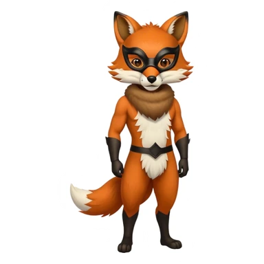 fox in mask full body sticker