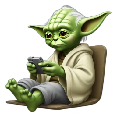 Yoda playing gameboy sticker