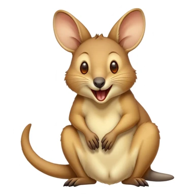 Cinematic Cute Yawning Wallaby Portrait Emoji, Head tilted slightly with a dramatic, wide-open yawn, showcasing a soft, downy tan fur with gently drooping ears, round amber eyes barely open in drowsy contentment, Simplified yet irresistibly adorable features, highly detailed, glowing with a soft, cozy glow, high shine, relaxed yet expressive, stylized with a touch of outback charm, bright and endearing, soft glowing outline, capturing the essence of a sleepy yet affectionate wallaby, so drowsy it feels like it could stretch out of the screen and curl up for a nap! sticker