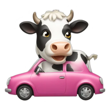 cow with car sticker