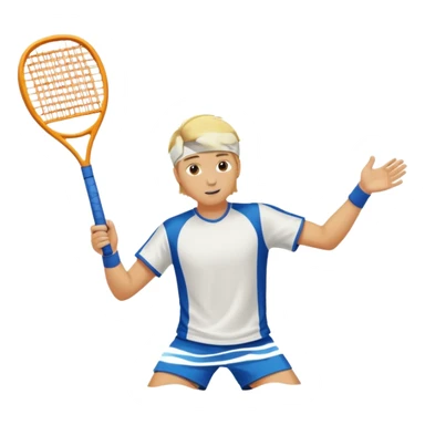 Chico  rubio bajo el sol jugando padel  sticker