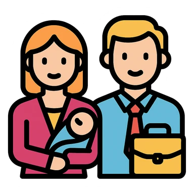 a pair of working parents sticker
