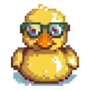 Rubber duck wearing tiny glasses sticker