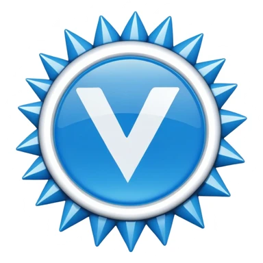 Create a high-res vector icon of a blue badge with 12 rounded spikes and a centered white checkmark. Use a flat #1DA1F2 blue, bold smooth checkmark, and transparent background. Style like social media verified badges. sticker