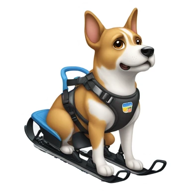 Dog on snowmobile  sticker