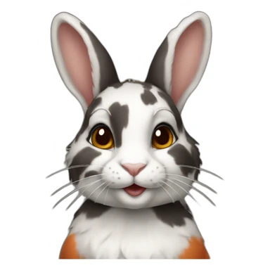  Harlequin rabbit female sticker