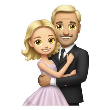 Caucasian Daddy daughter dance sticker