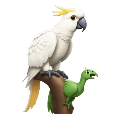 Cockatoo riding a dinosaur  sticker