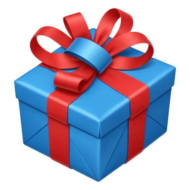 Cadeau rouge et bleu et avec dessus un bandeau avec marqué en texte  : cadeau à la clé  sticker