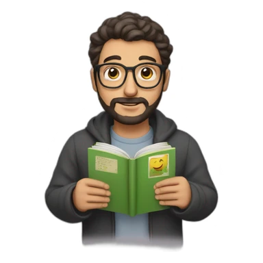 Florin salam with a book in hands sticker
