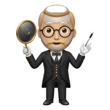 presidential candidate potato, memoji-inspired, with a monocle and formal suit, giving a speech sticker